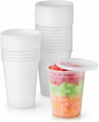 192 PK- 32 oz. Clear Plastic Soup/Food Freezer Containers w/Lids – Microwaveable