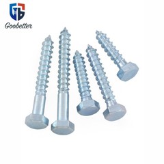 M6 M8 M10 M12 Zinc Plated Hexagon Head Wood Screws DIN 571 Lag Bolts All Length