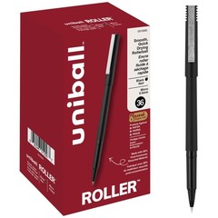 uniball Roller Rollerball Pens, Micro Point (0.5mm), Black, 72 Pack