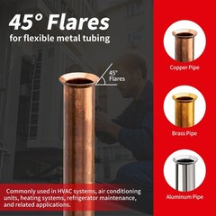 Rogvoc Flaring Tool Kit For 1/4-3/4 Inch Hvac Copper Flare Tool Metric And