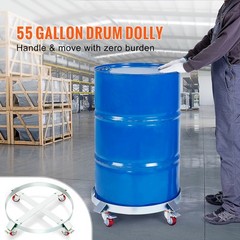 VEVOR 55 Gal Drum Dolly Heavy Duty Barrel Cart 1000lbs with Swivel Casters Steel