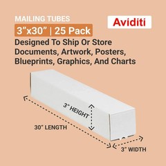 AVIDITI Long Cardboard Boxes, 30″L x 3″W x 3″H, Pack of 25 | Poster Tube for …