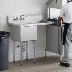 24″W x 38″L Stainless Steel One Compartment Utility Sink with Right Drainboard