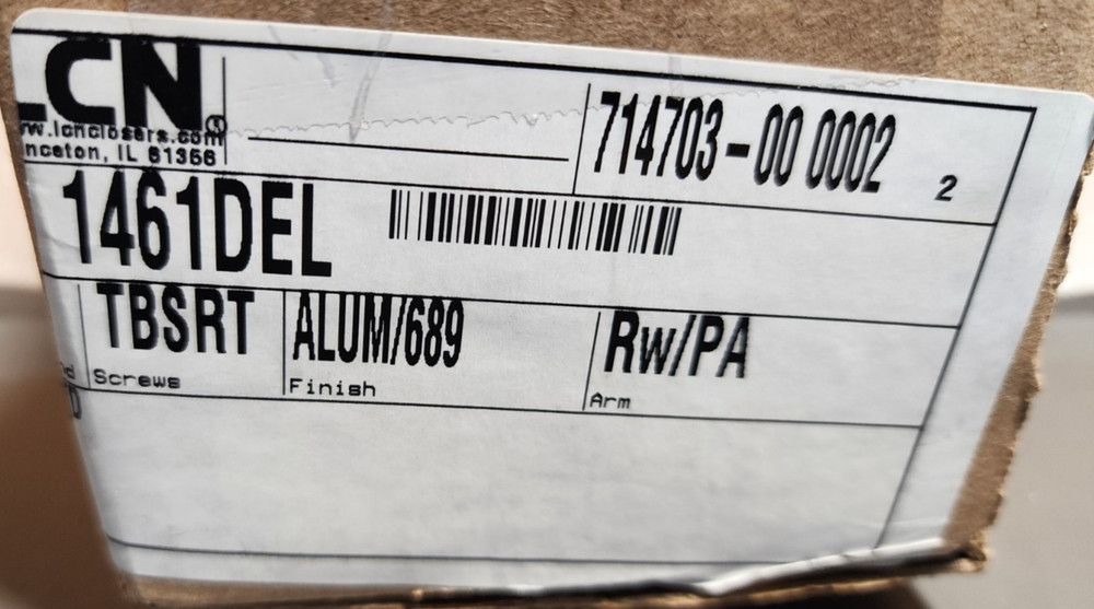 LCN 1461DEL Surface Mounted Door Closer W/Template Instructions TBWMS Alum Rw/Pa