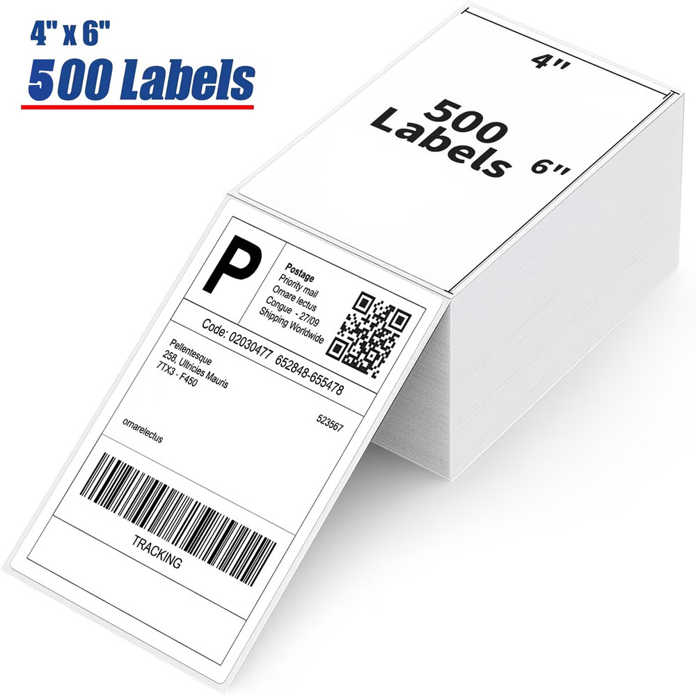 4×6 fanfold direct thermal shipping labels