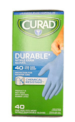 CURAD NITRILE GLOVES BLUE 40CT ( 20 PAIR ) – ONE SIZE FITS MOST
