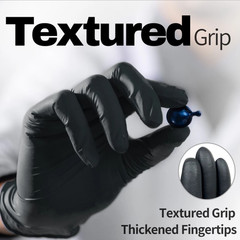 Disposable Nitrile Exam Gloves, 5 Mil Black, Powder-Free Heavy Duty Clean Glove
