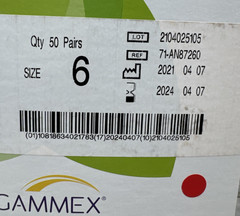 Non-Latex PI Underglove Surgical Glove Gammex *1 CASE* Size: 6 *See Date*4-24*