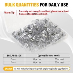 30 Pcs Cabinet Shelf Pegs for Shelves, 3mm Pins Holders, 3mm, 30 Pieces