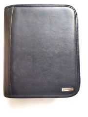 Franklin Covey Top Grain Leather Organizer 7-Ring Zip Around Black 10″ Vintage