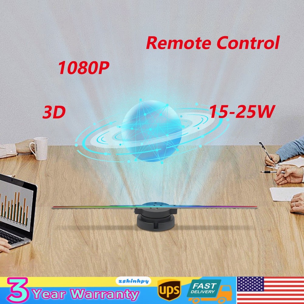 3D Effect Hologram Fan Projector w/ Remote Control 1024*244LED Advertising Sign