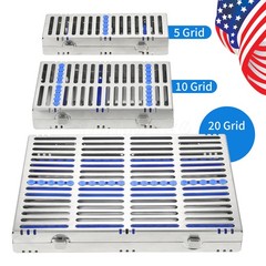 DENTAL AUTOCLAVE STERILIZATION CASSETTE RACK BOX FOR 5 10 20 INSTRUMENT-BLUE