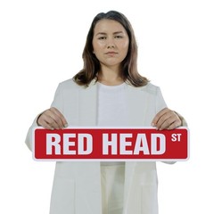 RED HEAD Street Sign (2 Pack) Metal Road Sign hair redhead dye beautician