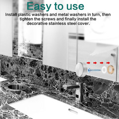 12 Stainless Steel Screw Cover Caps, 0.63″/16Mm Diameter, Silver Mirror Finish