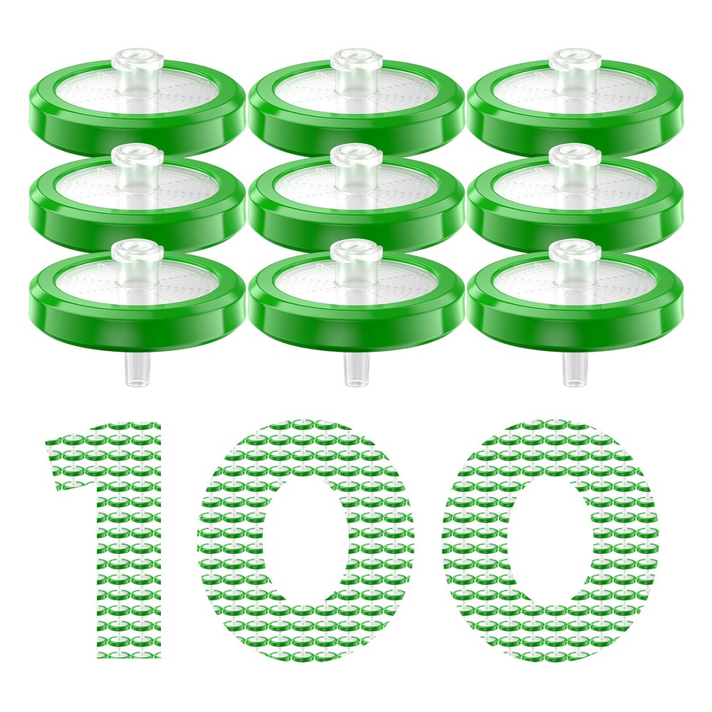 100PCS Non-sterile Syringe Filter PES Membrane25mm 0.22μm Hydrophilic Disposable