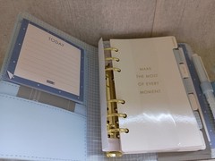 NIB Kikki K Blue Gold Spots Leather Personal Planner Notebook Calendar