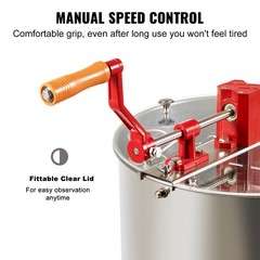 VEVOR Manual Honey Extractor Beekeeping Equipment 2/4 Frames Stainless Steel