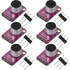 6 Pieces Electret Microphone Amplifier Module MAX4466 Adjustable Gain Blue…