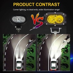 4″ 180W Yellow LED Work Light Pods Flood Beam for ATV UTV Truck SUV Fog Driving