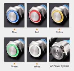 22mm 12V LED ON OFF Push Button Power Switch Latching/Momentary with Wire Socket