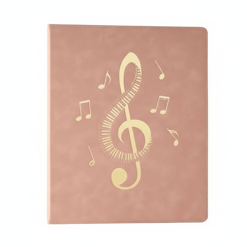 Pink Sheet Music Folder 4Ring PU Binder 20 NonReflective Sheets 40 Pages