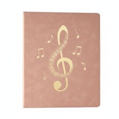 Pink Sheet Music Folder 4Ring PU Binder 20 NonReflective Sheets 40 Pages