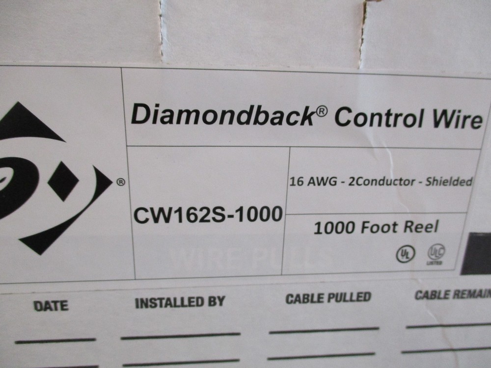 Diamondback CW162S-1000 M-NET Control Wire 16 AWG 1000 ft Plenum Shielded