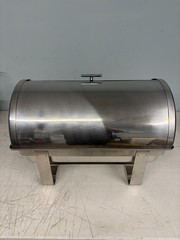 Choice Deluxe 8 Qt. Full Size Chrome Accent Roll Top Chafer