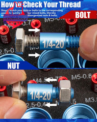 66 Nut And Bolt Thread Checker With Storage Box, Thread Checker Measuring