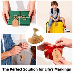 600 PCS Small Price Tags with String Attached, Brown 1.4*1.8 inch, ‎brown