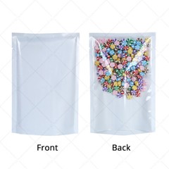 Wholesale Variety of Sizes for Clear White Heat-Sealable Open Top Pouch Bag C1