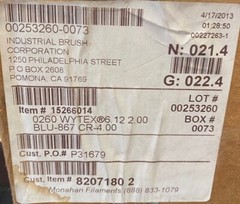LOT 45 Monahan Filaments 15266014 0260 WYTEX6 12 2.00 BLU-867 CR-4.00