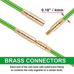 14FT Wire Fishing Tool Fish Tape Cable Rods, Bright Green Wire Puller with 5 …