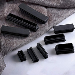 4PCS 2 X 4 Inch 50X100Mm Rectangle Black Plastic Plug End Cap Plastic Rectangle