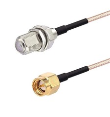2PCS RF coaxial Coax Cable Assembly SMA Male to F Female 6”