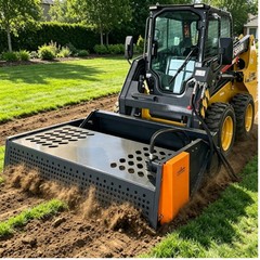 Landhonor 7in Harley Landscape Power Rake Attachment for Soil Leveling & Grading