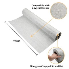Fiberglass Cloth Mat Roll, 40″ x 2 Yards, Fiberglass Chopped Strand Mat for M.