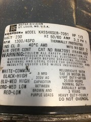 Emerson KA55HXSER-7091 1/3 HP Motor RPM 1300/4SPD Voltage 230