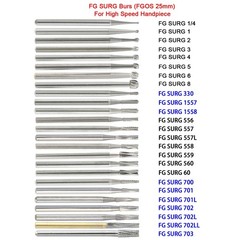 Wave Dental FGOS Surgical Burs Long Carbide Burr 25mm FG SURG 557 702 Round 4 6