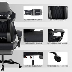 Gaming Chair with Footrest,High Back Gaming Chairs Ergonomic Office Gamer Chair
