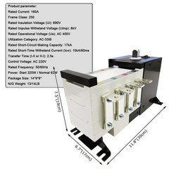 4P 100A Dual Power Auto Transfer Switch (ATS) Ui 690V Uimp 8kV Icw 10kA/60ms