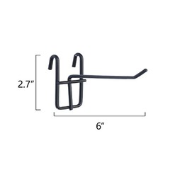 NectaCol 30 Packs 6″ Metal Grid Wall Hooks, Standard Gridwall 6 Inch, Black
