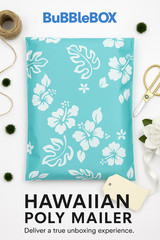 Hawaiian Teal Poly Mailers 10×13 Shipping Envelopes Cute Designer Bags Seal Self