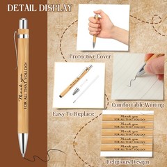 Fuutreo 50 Pcs Employee Appreciation Gift Bulk Inspirational Bamboo Pens Than…