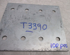 Galvanized Base Plate | 5-1/2″ W x 6″ L X 1/8″ T | 8-Holes | 5/16″ Hole Diameter