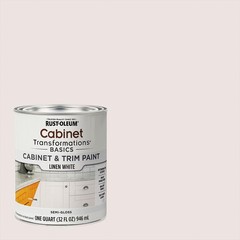 Rust-Oleum Cabinet & Trim Paint, Linen White, Semi-Gloss, Quart – 372008