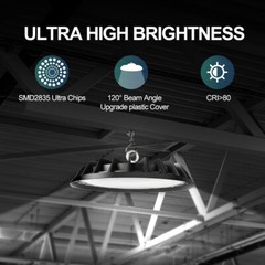 6 Pcs 200W UFO Led High Bay Light Commercial Industrial Warehouse Factory Light