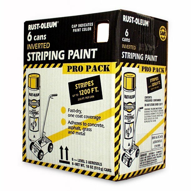 Rust-Oleum P2548849 Professional Striping Spray Paint Contractor Pack, 18 oz/6pk