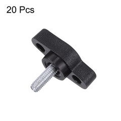 20pcs M4 x 10mm Male Thread Tee Wing Knobs Thumb Screw Clamping Knobs Grip Black