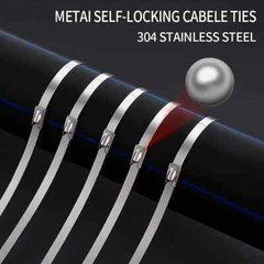 Metal Zip Ties 304 Stainless Steel Heavy Duty Cable 198-400lb 8″ 12″ 18 24″ 36″